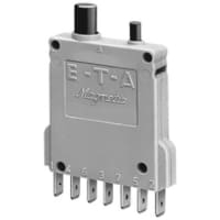 E-T-A Circuit Protection and Control Circuit Breaker Thermal-Magnetic 2-Button QC Aux Contact 250VAC/65VDCV 1P 4A