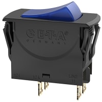 E-T-A Circuit Protection and Control Circuit Breaker Thermal w/Rocker Blue LED I/O Legend 2P 5A 3120-N Series