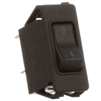 E-T-A Circuit Protection and Control Circuit Breaker Rocker Black Opaque Actuator I/O Legend QC 2P 240VAC/50VDC 6A