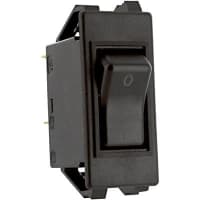 E-T-A Circuit Protection and Control Circuit Breaker Rocker Black Opaque Actuator I/O Legend QC 2P 240VAC/50VDC 15A