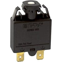 E-T-A Circuit Protection and Control Circuit Breaker Thermal Overcurrent Snap-In Type .250 QC 1P 240VAC 28VDC 7A