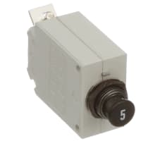 E-T-A Circuit Protection and Control Circuit Breaker Thermal Manual Actuation Metric Screw Term. 115VAC/28VDC 1P 5A