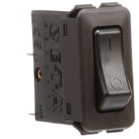 E-T-A Circuit Protection and Control Circuit Breaker Rocker Black Opaque Molded I/O Legend QC 1P 250VAC/50VDC 10A