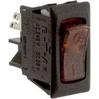 E-T-A Circuit Protection and Control Circuit Breaker Red Transl.Rocker I/O Legend Snap-In 1P QC 250VAC 48VDC 4.5A