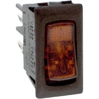 E-T-A Circuit Protection and Control Circuit Breaker 115V Illum (ON) Red Transl.Rckr I/O Lgnd 1P QC 250VAC 48VDC 2A