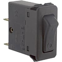 E-T-A Circuit Protection and Control Circuit Breaker Rocker Black Opaque Molded I/O Legend QC 1P 250VAC/50VDC 2A