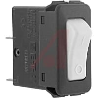 E-T-A Circuit Protection and Control Circuit Breaker Rocker White Opaque Molded I/O Legend QC 1P 250VAC/50VDC 3A