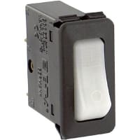 E-T-A Circuit Protection and Control Circuit Breaker Rocker Wht 90-140VAC Yllw LED Molded I/O Legend QC 1P 250VAC 10A