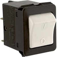 E-T-A Circuit Protection and Control Circuit Breaker Rocker White Opaque Molded I/O Legend QC 2P 250VAC/50VDC 3A