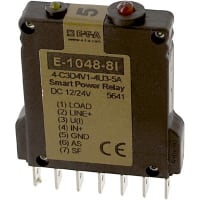 E-T-A Circuit Protection and Control Smart Power Relay, INLINE, 2 LED, AS Ylw+SF Red Status, 0-5V Analog Out, 12/24VDC, 5A