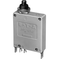 E-T-A Circuit Protection and Control Circuit Breaker Thermal-Magnetic Std.Delay 1-Button QC 250VAC 80VDC 1P 2.5A