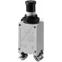 E-T-A Circuit Protection and Control Circuit Breaker Thermal J14 Screw Black Pushbutton 115VAC/28VDC 1P 20A