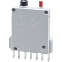 E-T-A Circuit Protection and Control Circuit Breaker Thermal-Magnetic 2-Button QC Aux Contact 250VAC/65VDCV 1P 3A