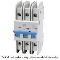 E-T-A Circuit Protection and Control Circuit Breaker Miniature B Curve DIN Rail UL489 277/480V 120VAC 60VDC 3P 1A