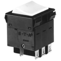 E-T-A Circuit Protection and Control Circuit Breaker Rocker White Opaque Molded I/O Legend QC 3P 250VAC/50VDC 5A