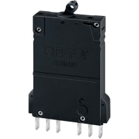 E-T-A Circuit Protection and Control Circuit Breaker Toggle Therm-Mag Std Delay Aux Contact QC 1P 277/480VAC 65VDC 1A