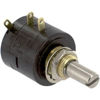 ETI Systems Potentiometer Wirewound 3 Turns 10 kOhms Power 1W Shaft Dia 0.25 In. MW22 Series