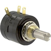 ETI Systems Potentiometer Wirewound 5 Turns 10 kOhms Power 1W Shaft Dia 0.25 In. MW22 Series