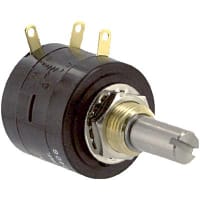 ETI Systems Potentiometer Wirewound 10 Turns 100 kOhms Pwr 2W Shaft Dia 0.25 In. MW22 Series