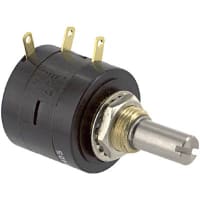 ETI Systems Potentiometer Wirewound 10 Turns 20 kOhms Pwr 2W Shaft Dia 0.25 In. MW22 Series