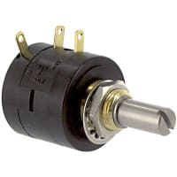 ETI Systems Potentiometer Wirewound 5 Turns 5 kOhms Power 1W Shaft Dia 0.25 In. MW22 Series