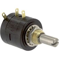 ETI Systems Potentiometer Wirewound 5 Turns 1 kOhms Power 1W Shaft Dia 0.25 In. MW22 Series