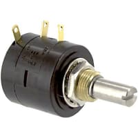 ETI Systems Potentiometer Wirewound 3 Turns 10 kOhms Power 1W Shaft Dia 0.25 In. MH22 Series