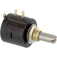 ETI Systems Potentiometer Wirewound 3 Turns 1 kOhms Power 1W Shaft Dia 0.25 In. MW22 Series