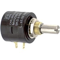 ETI Systems Potentiometer Wirewound 3 Turns 5 kOhms Power 1W Shaft Dia 0.25 In. MH22 Series