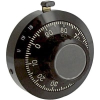 ETI Systems Dial, Turns-Count, Analog, 100per Turn, Shaft Dia 0.25in, Dim 1-13/16inDiax1inL