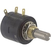 ETI Systems Potentiometer Wirewound 10 Turns 5 kOhms Power 2W Shaft Dia 0.25 In. MH22 Series