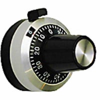 ETI Systems Dial, Turns-Counting, Analog, 20 Turns, Shaft Dia 0.25in, Dim 0.87inDiax1inL