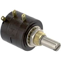 ETI Systems Potentiometer Wirewound 10 Turns 500 Ohms Pwr 2W Shaft Dia 0.25 In. MW22 Series