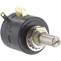 ETI Systems Potentiometer Wirewound 5 Turns 1 kOhms Power 1W Shaft Dia 0.25 In. MH22 Series