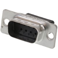 FCT by Molex Standard-Density D-Sub Crimp Housing, Male, Shell with Dimples, 9 Circuits