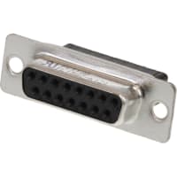 FCT by Molex Standard-Density D-Sub Crimp Housing, Female, Shell without Dimples, 15 Circuit