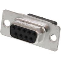 FCT by Molex Standard-Density D-Sub Crimp Housing, Female, Shell without Dimples, 9 Circuits