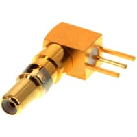 FCT by Molex FCT Coaxial Contact, 3 Pins, Male, Right-Angle, PCB Through Hole, 50 Ohms, Gold