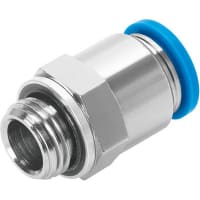 Festo Push-in Connector, 1 Port G 1/8 Thread & 1 Port 6mm OD tube, Blue ring