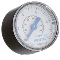 Festo Pressure Gauge MA-RG, With Red/Green Range, Approx Diam 40mm, No Scales 2bar