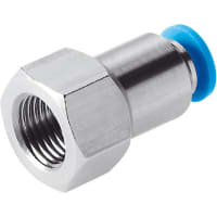 Festo Push-in Connector, 1 Port G 1/8 Inside Thread & 1 Port 6mm OD tube, Blue ring