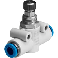 Festo Flow Control, one-way, in-line, 110L/min, QS-4 conn, screw adj