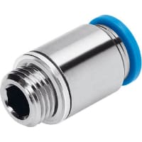 Festo Push-in Connector, 1 Port G 1/8 Thread & 1 Port 4mm OD tube, Blue ring