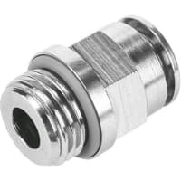 Festo Tube Fitting, straight, Nickel Plated Brass, air, G 3/8 male, for 10mm tubing