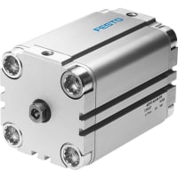 Festo Cylinder, compact, air, dbl act, 50x50mm stroke, female thrd, sensor ready, cush