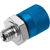 Festo Straight Connector, alum, air, G 1/8 Plug Thread, for 4mm OD tubing