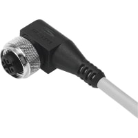 Festo Cable with Plug, for sensors & prox sw, 5m, M12 5 pin, open 4 wire, angled, poly