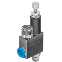 Festo Pressure Regulator, air, M5, 4mm conn, gauge