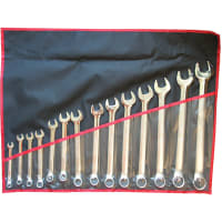 Allied Tools Wrench Set with Pouch, Combo, 3/8in. to 1-1/4in., 14-Pcs SAE, Alloy Steel