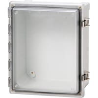 Fibox PC Enclosure, 10" Wide x 6" Deep x 12" High, Hinged Clear Cover, UL 508